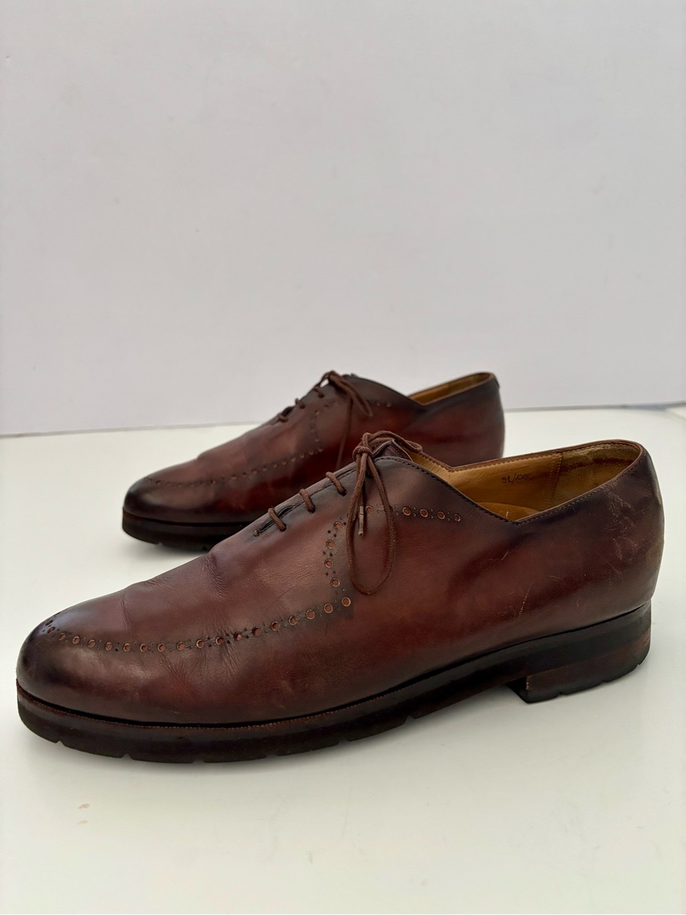 Berluti Men's Brown Leather Lace-Up Oxford Dress Shoes Size 9 1/2